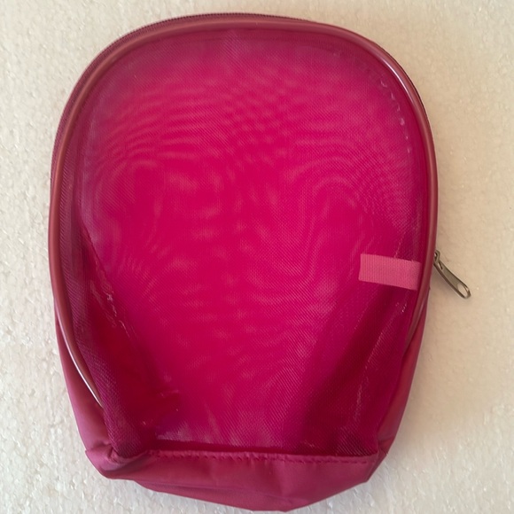 Pink cosmetic makeup bag sheer transparent zipper - Picture 1 of 3